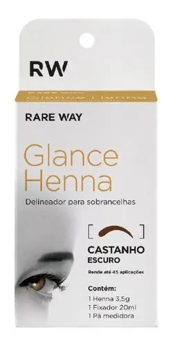 Rare Way Glance Henna Delineador para Sobrancelhas: Castanho Escuro (3,5g)